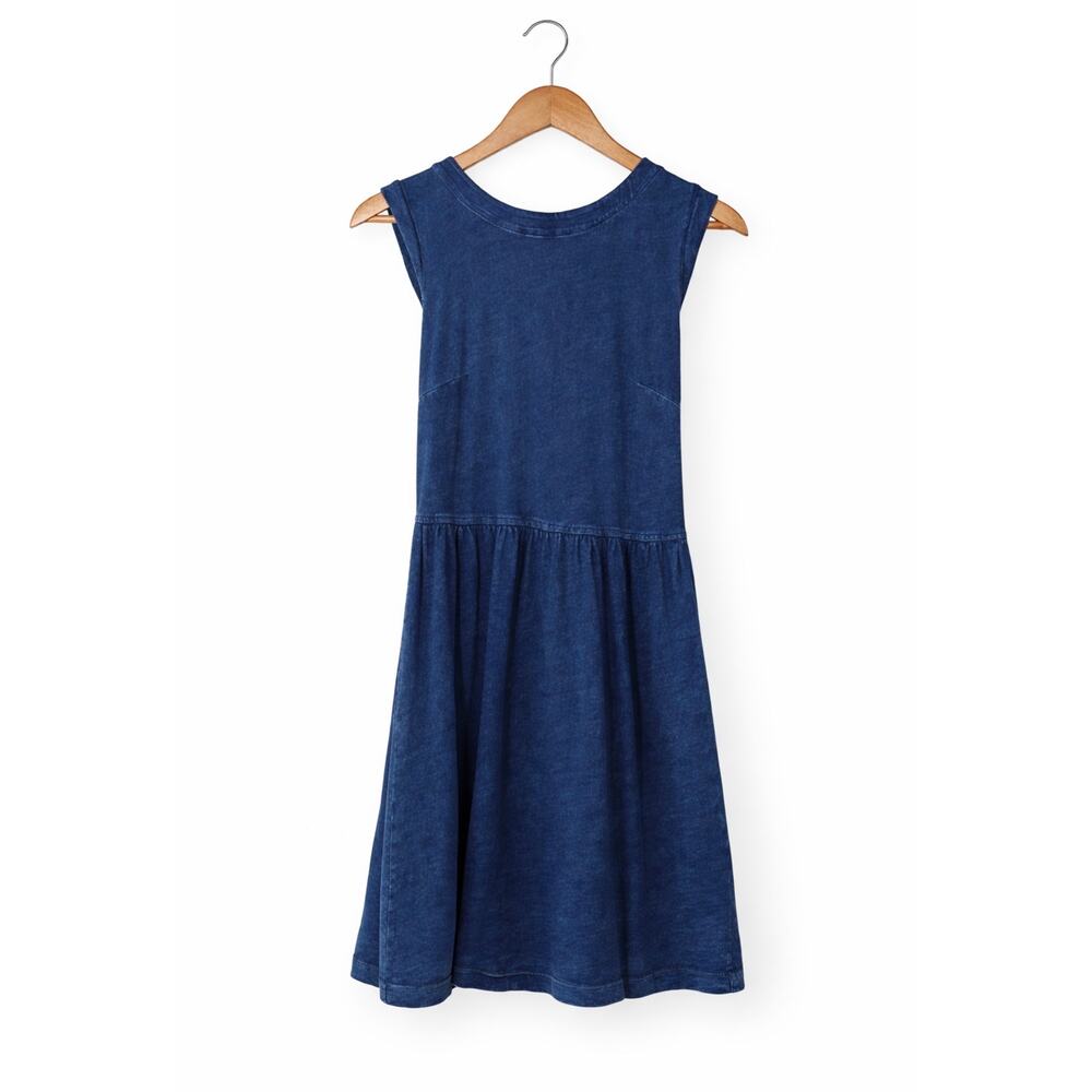 LOFT Denim Look Sleeveless Dress Blue Zip Back Lightweight Size 0